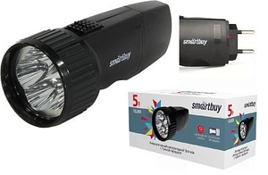 Фонарь Smartbuy SBF-44-B 5LED аккумуляторный с прямой зарядкой