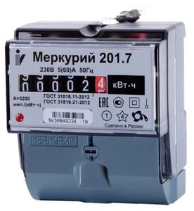 Счетчик электроэнергии однофазный однотарифный INCOTEX Меркурий 201.7