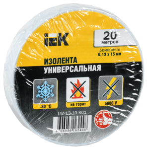 Изолента 0,13x15 мм белый IEK  MIXTAPE3 